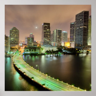 Poster Bridge leads across waterway to downtown