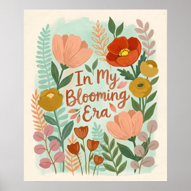 Poster Bright Abstract Flower Botanical Art,Spring floral (Devant)