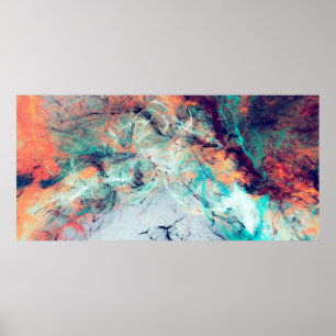 Poster Bright artistic splashes. Abstract painting trendy