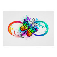 Bright infinity with rainbow butterfly