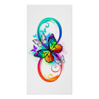 Bright infinity with rainbow butterfly