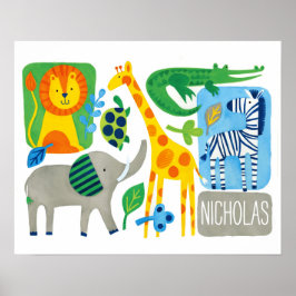 Poster Bright Jungle Kids Customizable Wall Art print