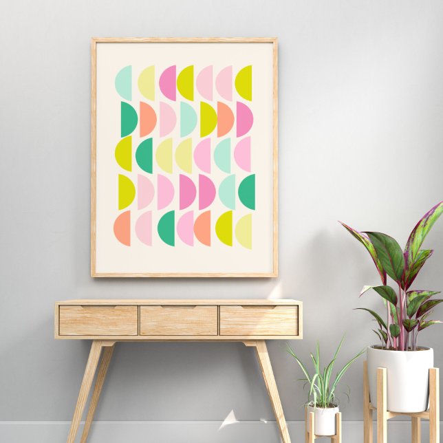 Poster Bright Pastels Moderne Formes géométriques Motif (Créateur téléchargé)