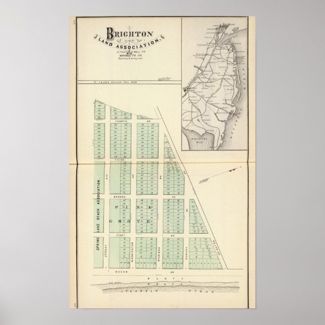 Poster Brighton Land Association, lac Spring adjacent (Devant)