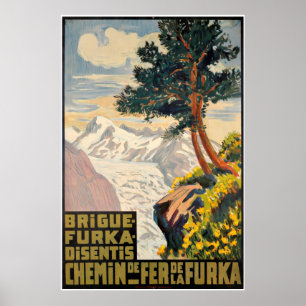 Poster Brigue-Furka-Disentis, Chemin de Fer de la Furka