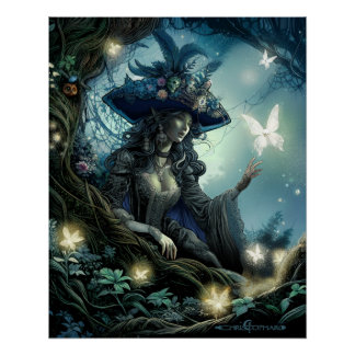 Poster brillant de fée de pirate