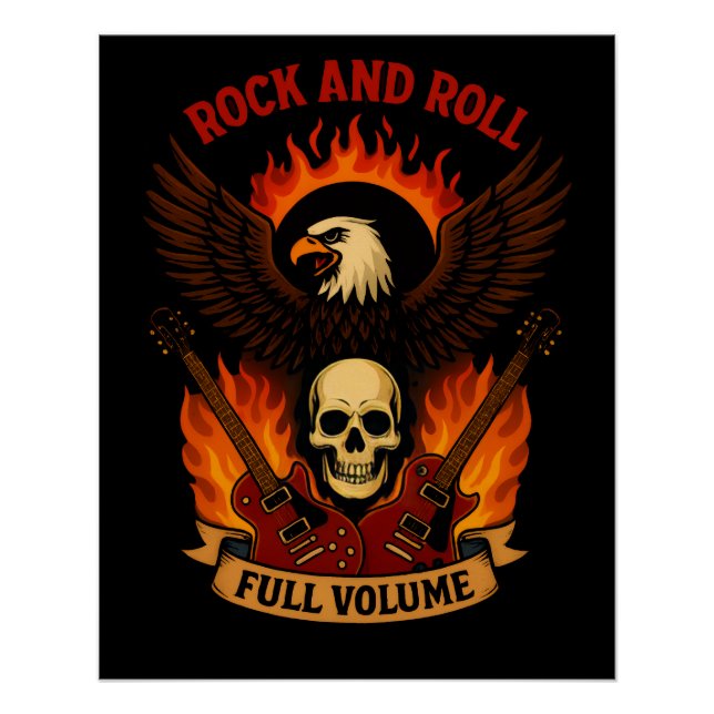 Poster brillant Music Rock and Roll (Vorderseite)