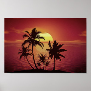 Poster Brillant Sunset Beach Océan