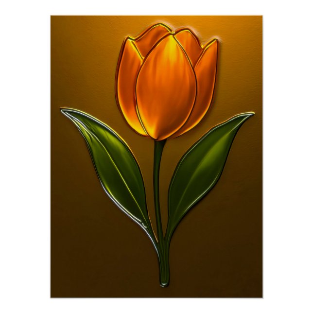 Poster Brillante élégance de la tulipe orange (Devant)