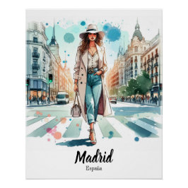 Póster brillante Madrid Poster