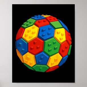 Poster Briques de construction de blocs de foot Fan Build