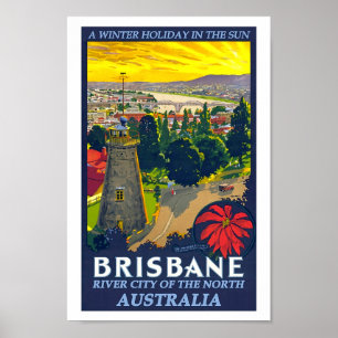Poster Brisbane, Australie, ville fluviale du Nord