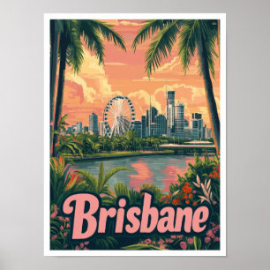 Poster Brisbane Australie Vintage voyage d'art
