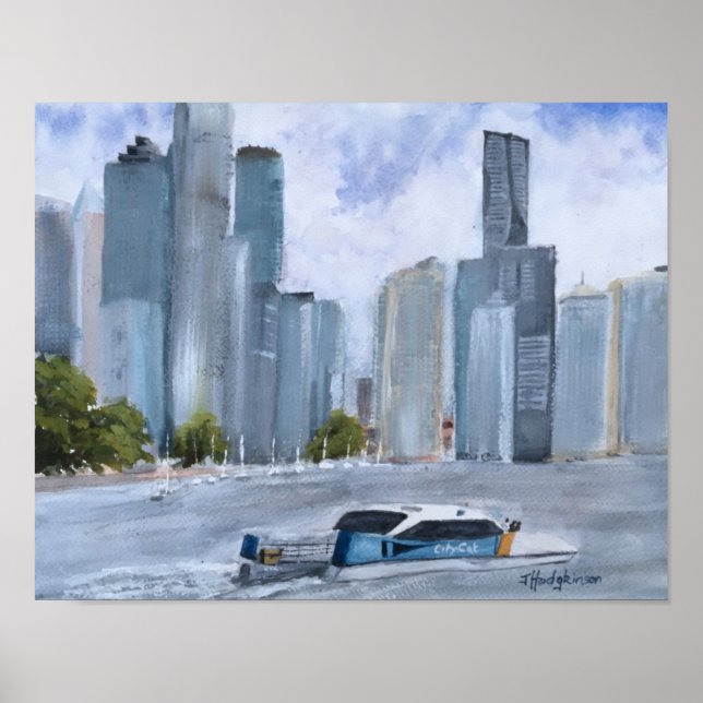 POSTER BRISBANE, QLD, AUSTRALIE, COULEUR D'EAU (Devant)