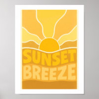 Brise de coucher de soleil Rétro Typographique Côt
