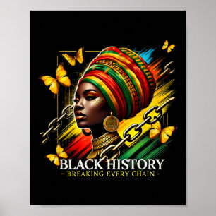 Poster Briser chaque chaîne Noir Histoire Mois Femmes Bla