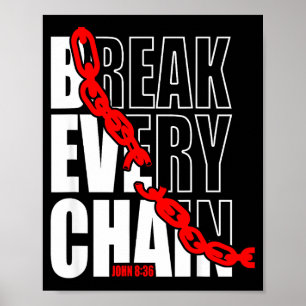 Poster Brisez chaque chaîne _ Jean 8_36 _ Bible Motivatio
