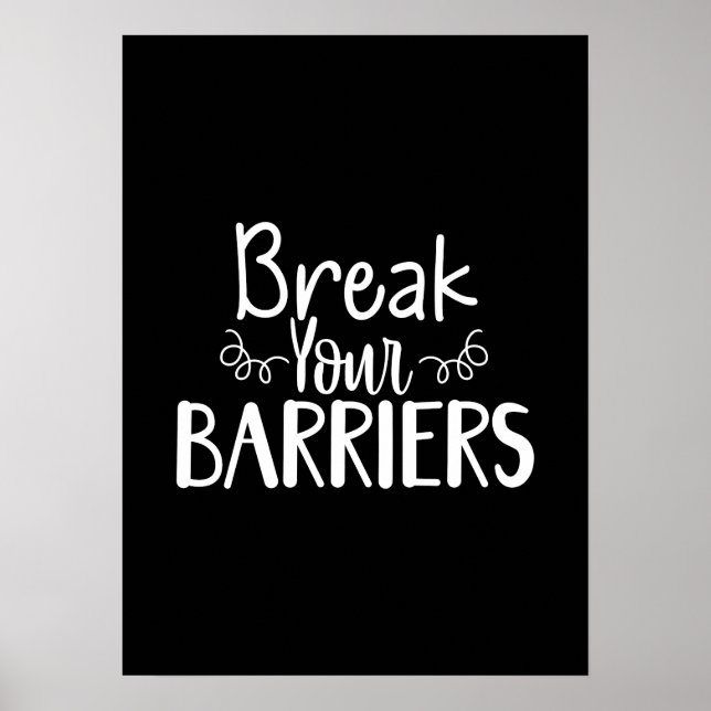 Poster Brisez Vos Obstacles - Gymnase, Hustle, Succès (Devant)