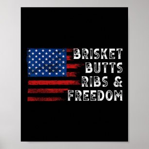 Poster Brisket Buttes Ribs Et Freedom Steak Cuisine Boeuf