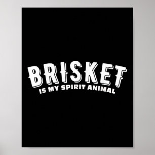Poster Brisket Est Mon Esprit Animal Fumé Viande Bbq Texa