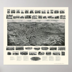 Poster Bristol, carte panoramique de CT - 1907