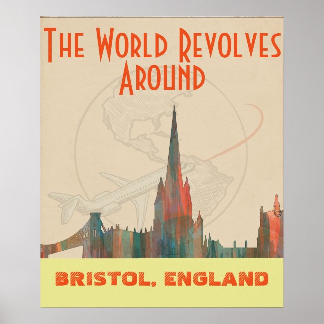 POSTER BRISTOL, UK SKYLINE (Devant)
