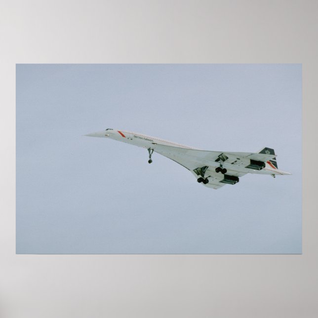 Poster British Airways Concorde en descente finale, Ottaw (Devant)