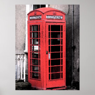 Poster British Phone Booth Fresco