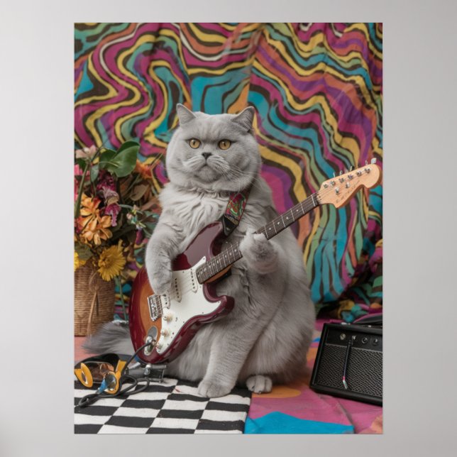Poster British Shorthair Rocker (Devant)