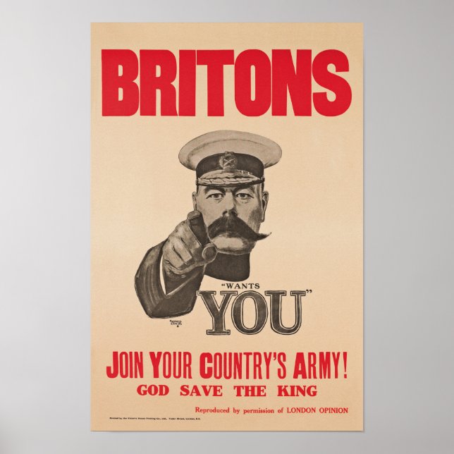 Poster Britons Lord Kitchener veut vous propagande de la  (Devant)