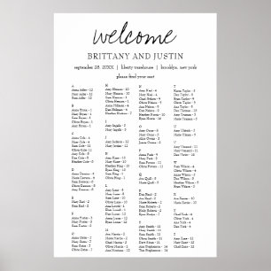 Poster Brittany Elegant Alphabetical Seating Chart