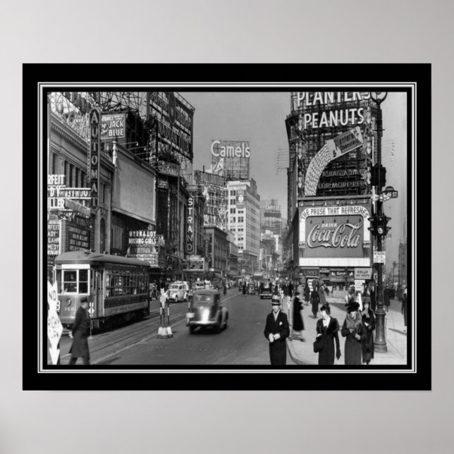 Poster Broadway & 46th St NYC Imprimer ca. 1937 (Devant)