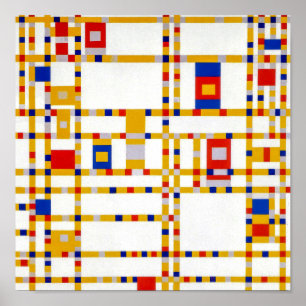 Poster Broadway Boogie Woogie   Piet Mondrian  