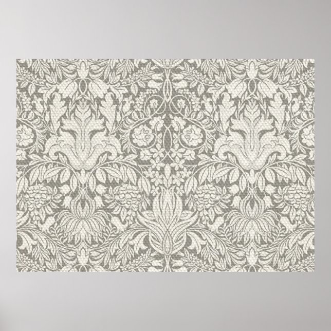 Poster brocade en dentelle blanche élégante (Devant)