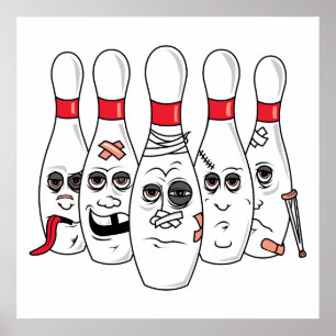 Poster broches de bowling blessées cassées
