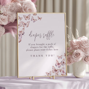 Poster Brochure à papillon mou et rose