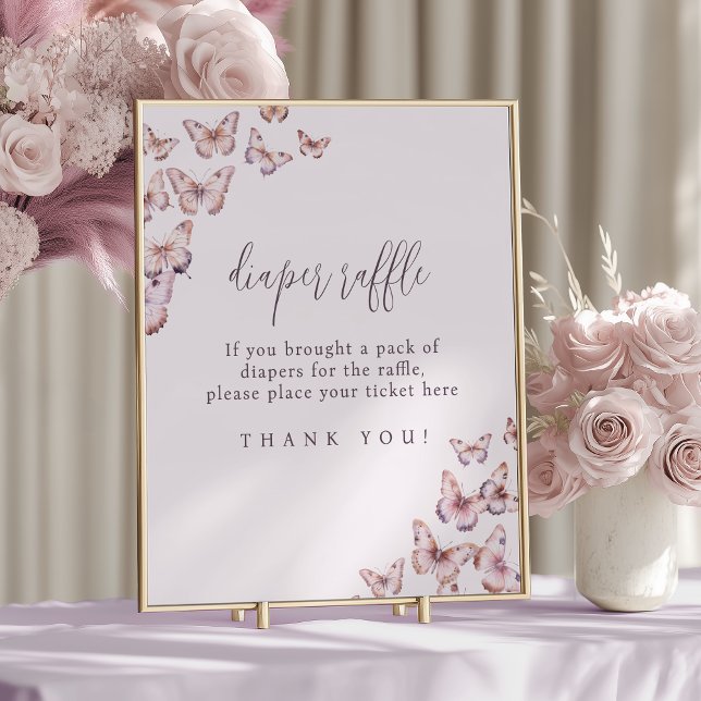 Poster Brochure à papillon mou et rose (Créateur téléchargé)