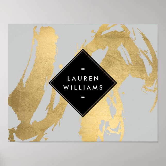 Poster Brochures Edgy Faux Gold sur Grey (Devant)