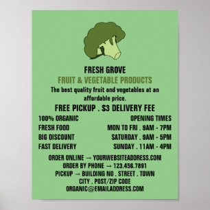 Poster Brocoli vert, Greengrocers