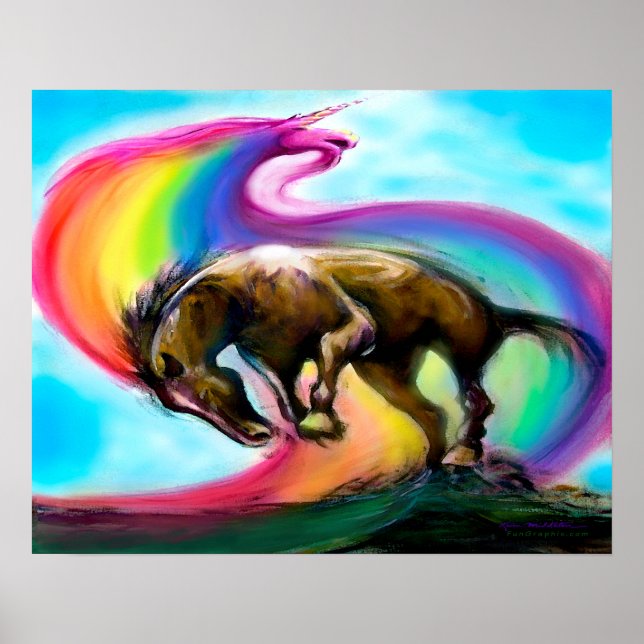 Poster Bronco Rainbow Unicorn (Devant)