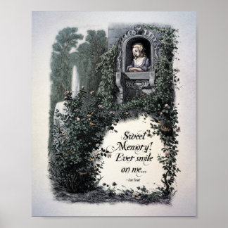 Poster Bronte "Sweet Memory" poème victorien Art 8x10
