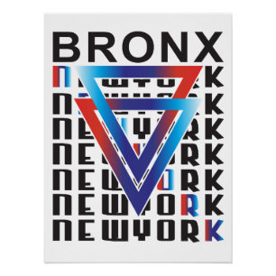 Poster Bronx NYC : Gris géométrique et force urbaine