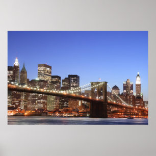 Poster Brooklyn Bridge et Manhattan Skyline