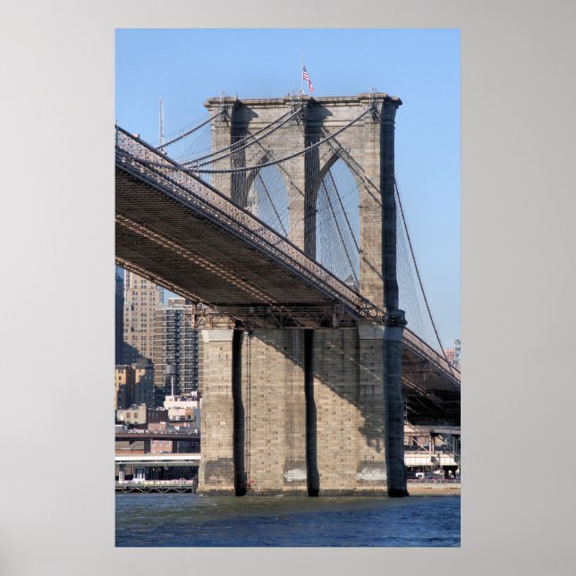 Poster Brooklyn Bridge et Manhattan Skyline (Devant)