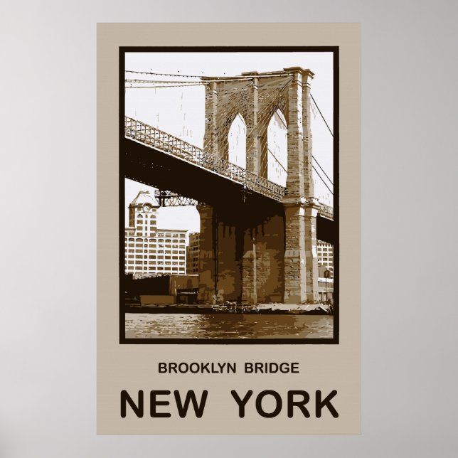 Poster Brooklyn Bridge New York (Devant)