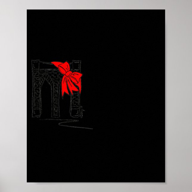 Poster Brooklyn Bridge New York City Nyc Christmas T Shir (Devant)