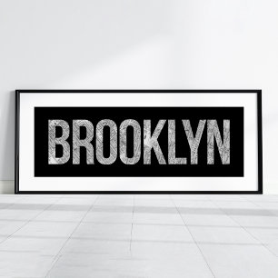 Poster Brooklyn Vintage noir et blanc typographie