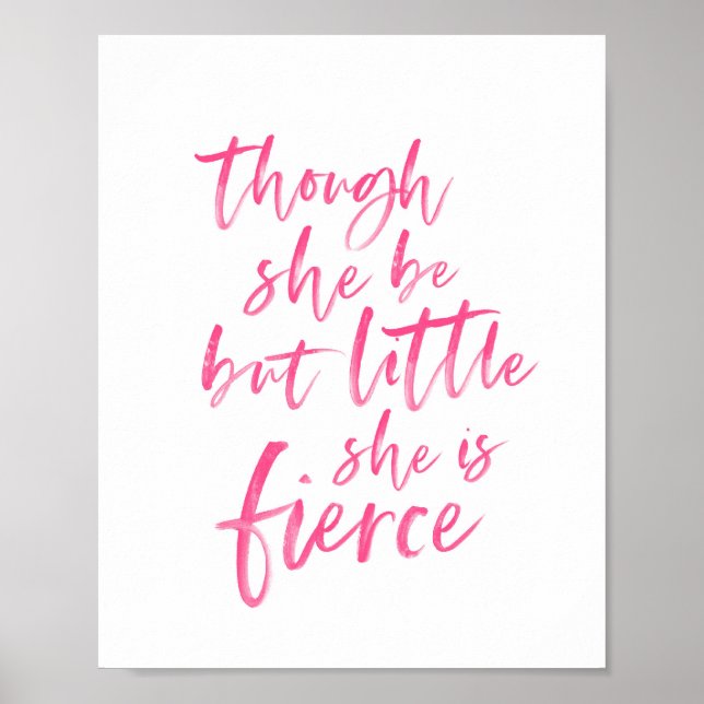 Poster Brosse Script Petit Mais Fierce William Shakespear (Devant)