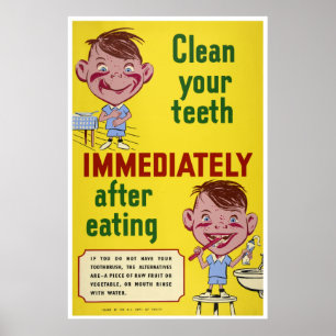 Poster Brosse tes dents Santé dentaire enfants