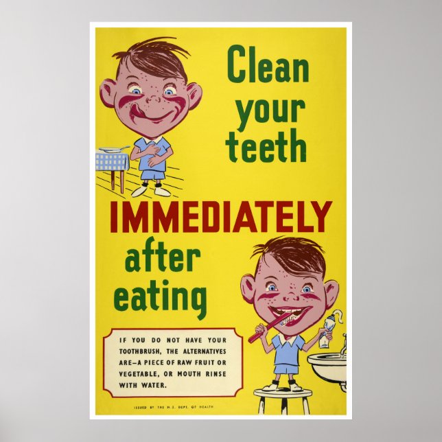 Poster Brosse tes dents Santé dentaire enfants (Devant)